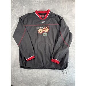 Minnesota Wild Pullover Mens XL Reebok Black NHL Hockey Sportswear Windbreaker